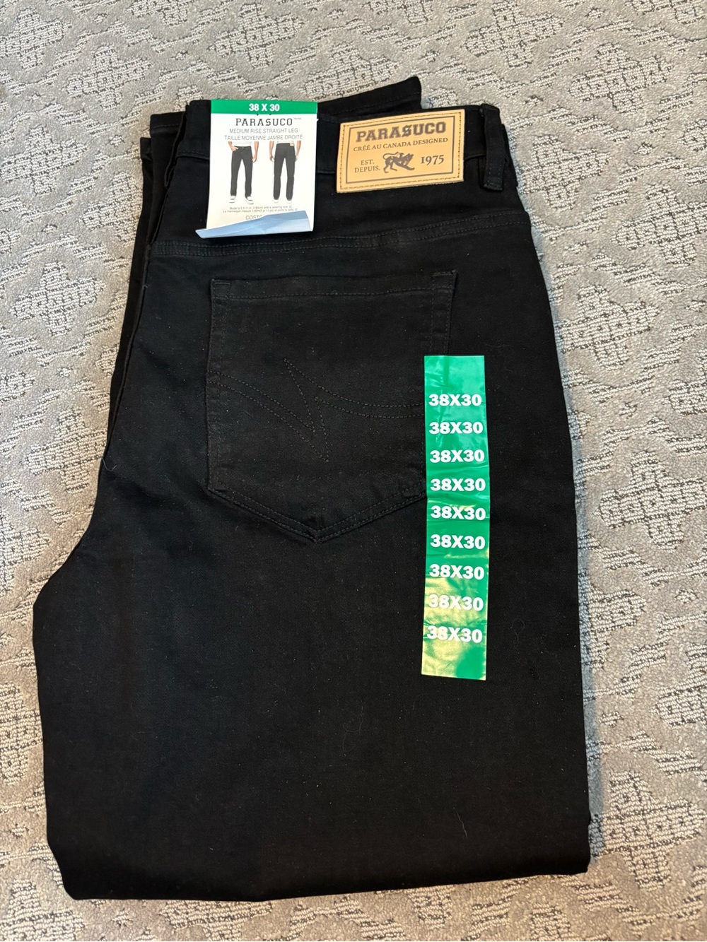 Parasuco Men’s Black Slim Straight Jeans